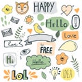 Icons, ribbons and speech bubbles Royalty Free Stock Photo